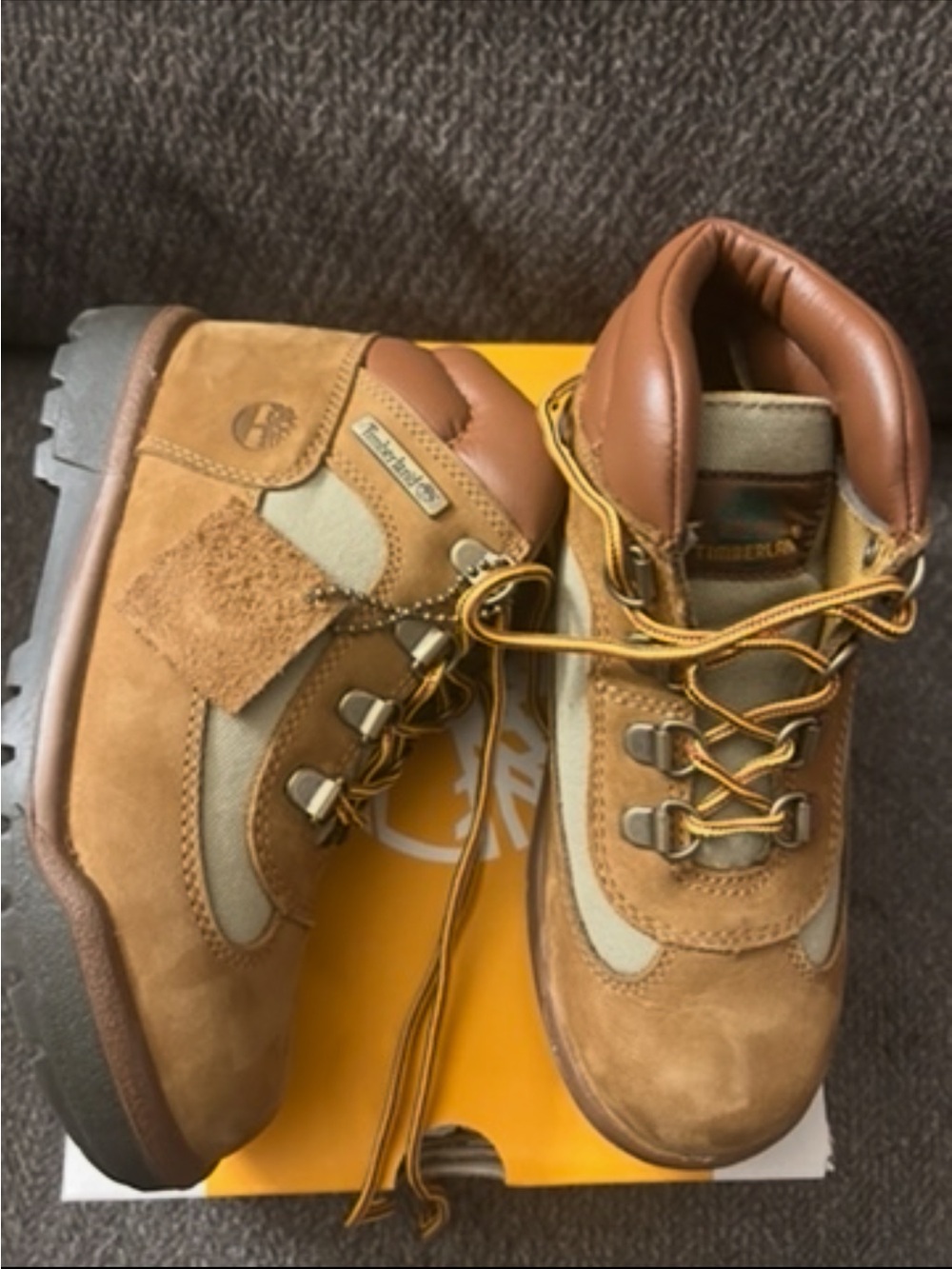 Timberland Boys Chestnut Brown & Tan Lace-Up Trail Boots